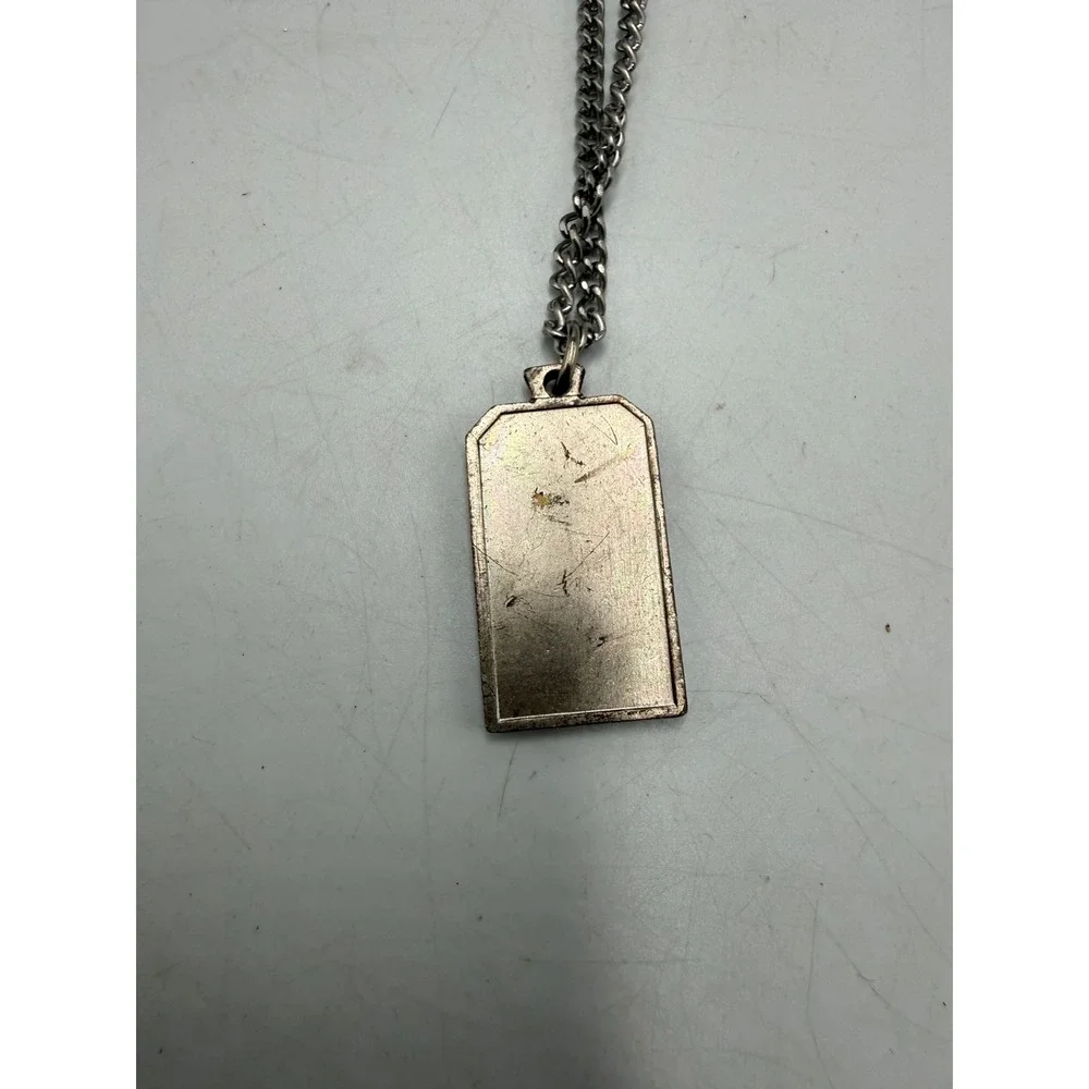 Saint Jude Pray For Us Religious Medal Pendant Necklace Silver Tone Curb Chain